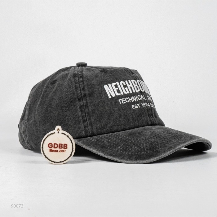 Topi Neighborhood Washed Denim Baseball Cap Black