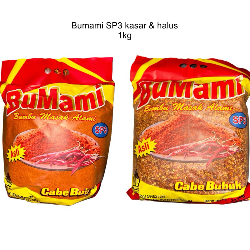 

Bumami Cabe Bubuk / Cabe Giling / Bumbu Masak Alami SP3 Kasar & Halus 1kg Bahan Chili Oil Flakes