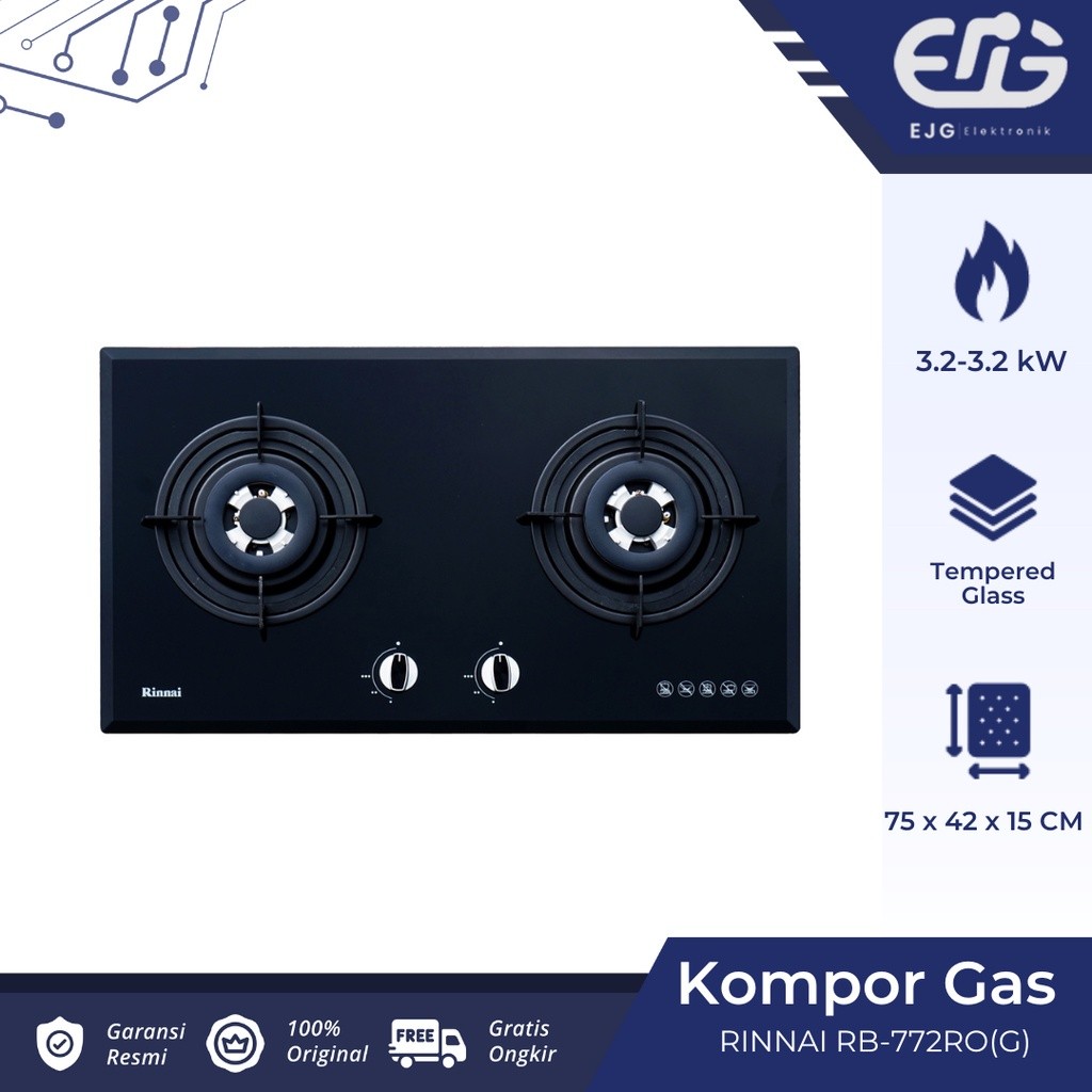Kompor Tanam Rinnai RB-772RO (G) || RB 772 RO || Rinnai RB772RO (G) TERLARIS