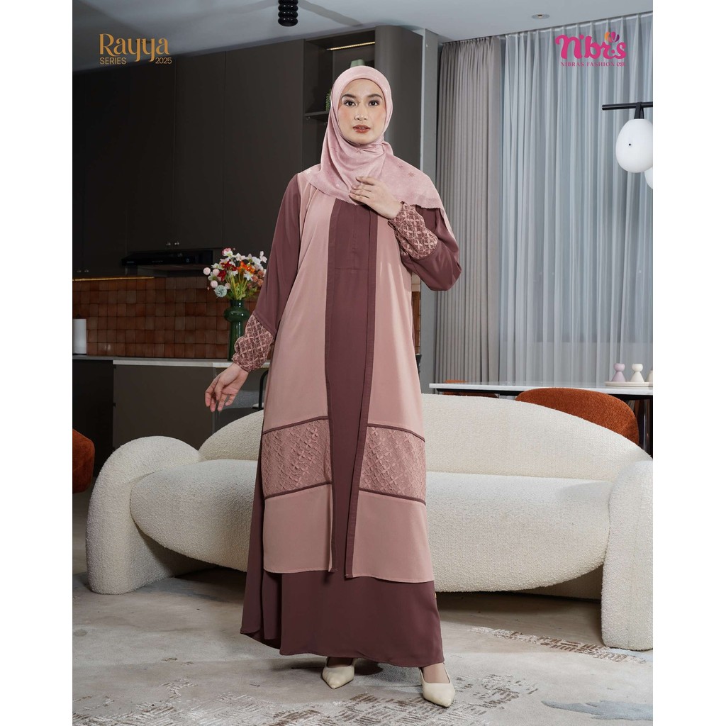ZALFAASHA | Ivory Dress | Gamis wanita muslimah motif By Nibras