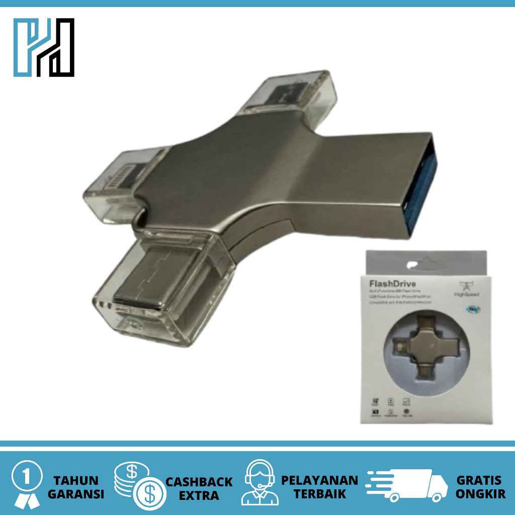 FLASHDRIVE STICK USB OTG 4 IN 1 TYPE C USB FOR IPHONE ANDROID