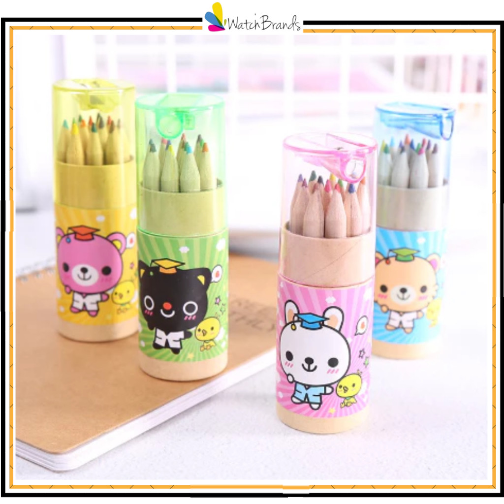 

WTB Pensil Warna 12 IN 1 Free Serutan Pensil Pensil Color Pensil Warna Karakter Kemasan Tabung Murah SS231