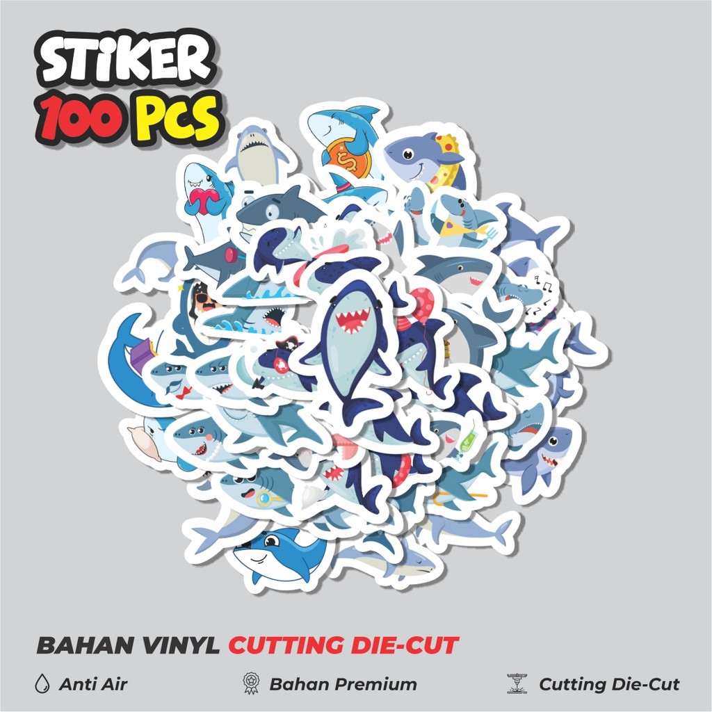 

Terbaru! 50 pcs Hewan Ikan Hiu Dekorasi Lucu Kreatif untuk Notebook, Skateboard, HP