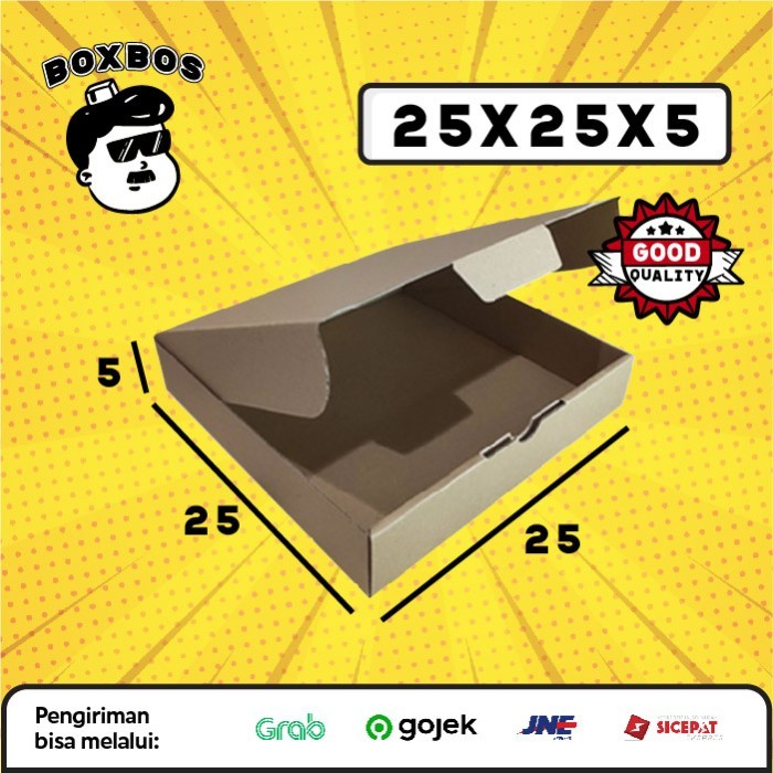 

25x25x5 CM Pizza KARDUS Corrugated Packaging Box packing Diecut