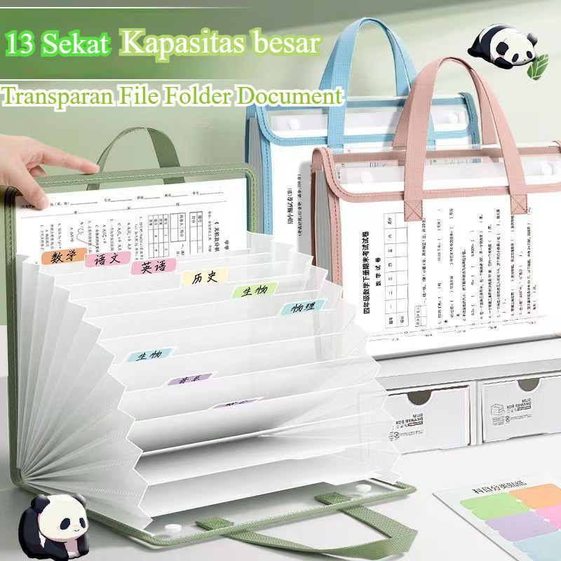 

13 Sekat Transparan File Folder Document Bag Tas Dokumen File A4 Ukuran Map Tas Dokumen A4 Folder Map Kerja Document