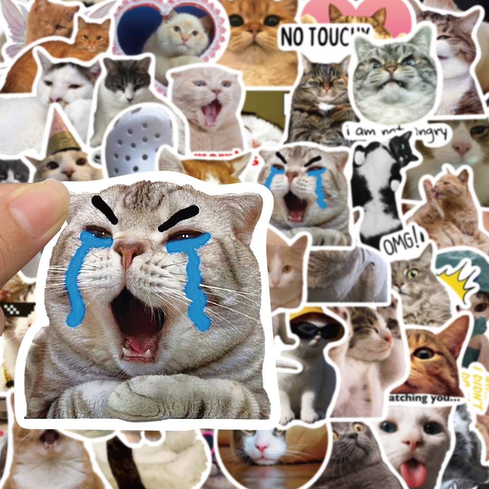 

10/30/50pcs Kawaii Cat Meme Stickers Graffiti Notebook Luggage Laptop Phone Stationery Cute Cartoon Decals DIY Waterproof Toys