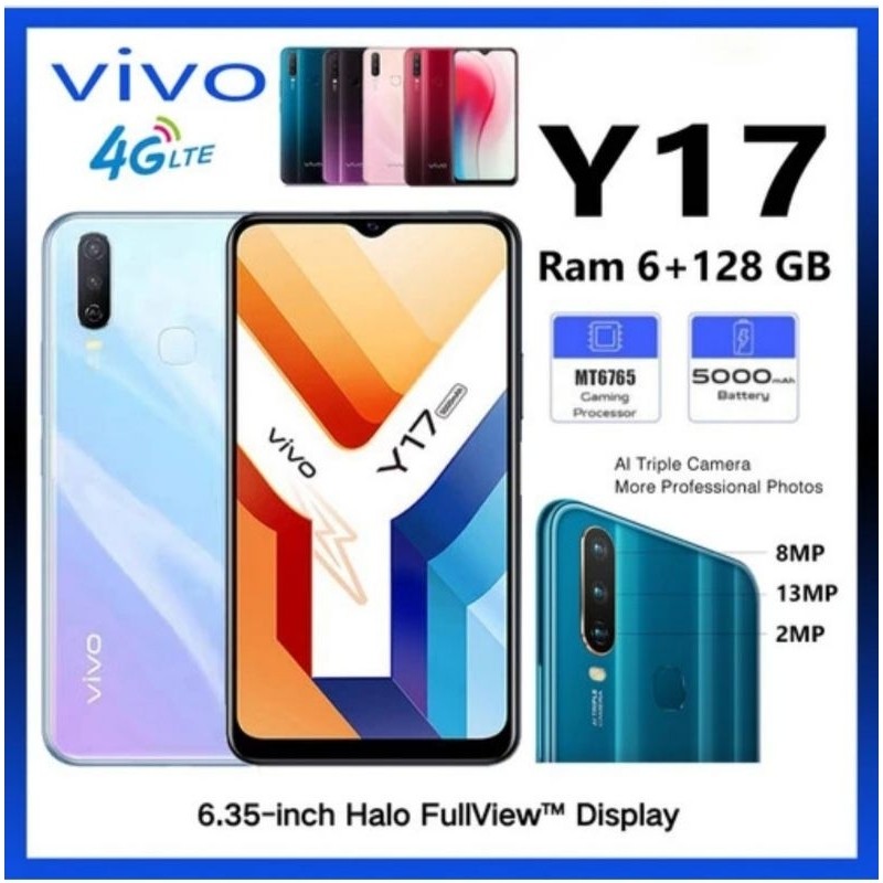 HP VIVO Y17 RAM 6/128GB FULLSET NEW GARANSI 12BULAN