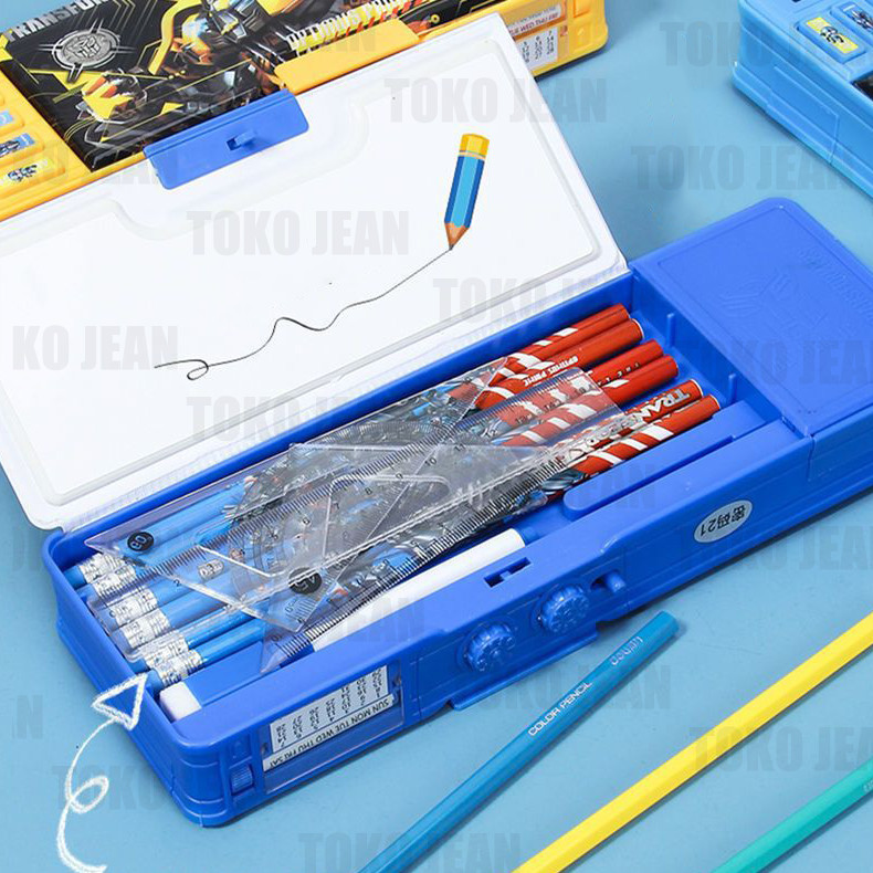 

HenJO Dengan Rautan Pensil Tempat Pensil Berkapasitas Besar Tempat Pensil Magnet Sandi Kotak Pensil
