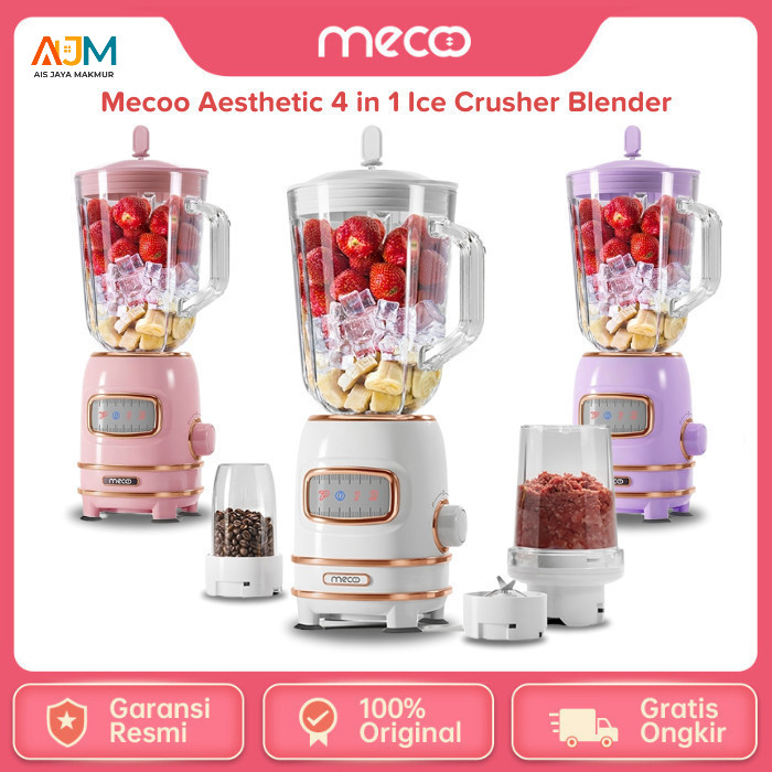 Mecoo Blender Jus Buah Chopper Belender Juicer Mecco Meco Blander 4in1 - Putih