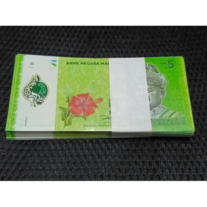 100 Lembar Uang Mainan Malaysia MODEL Mirip Asli untuk Mahar / Bucket - Malay 20
