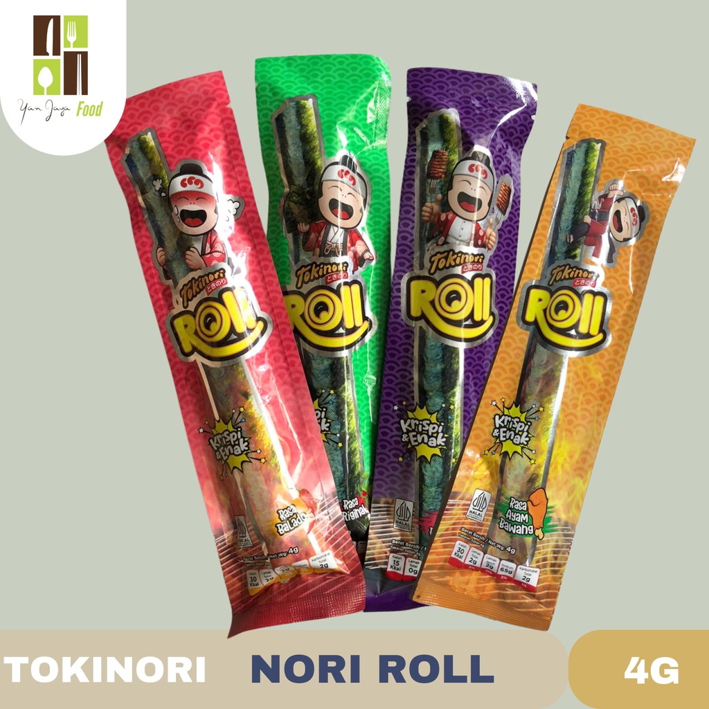 

TOKINORI Nori Roll Crispy /Snack Rumput Laut Rasa Original, Balado , Sapi Panggang , Ayam BAwang Kemasn 1pc 4gr