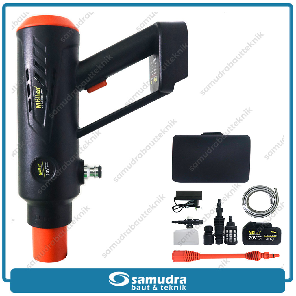 Cordless Jet Cleaner 20V MOLLAR HPW20500 Mesin Cuci Steam Baterai