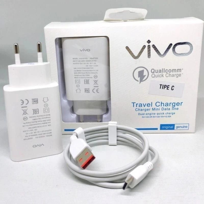 Charger Casan Cocok Untuk Hp  VIVO Y30 Y50 Y21 Y16 Y03 Y17S Y22 ORi Fast Charging Type C