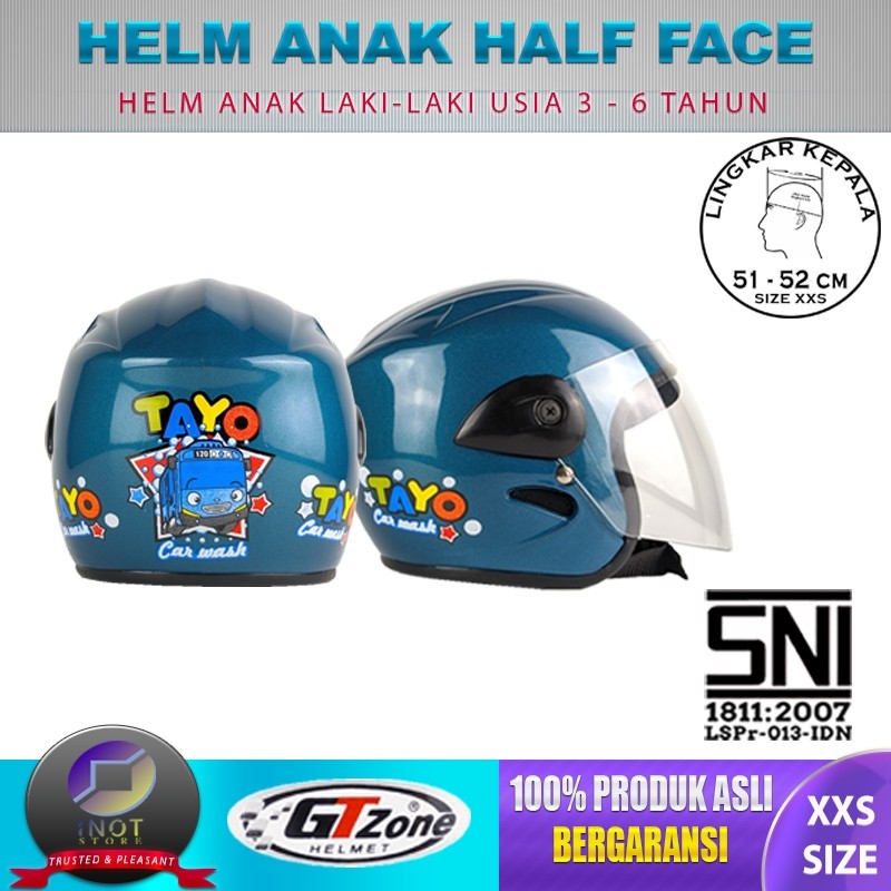 helm Anak Kecil Balita Laki Laki Cowok Umur 3 4 5 6 Tahun Motif Bus Tayo