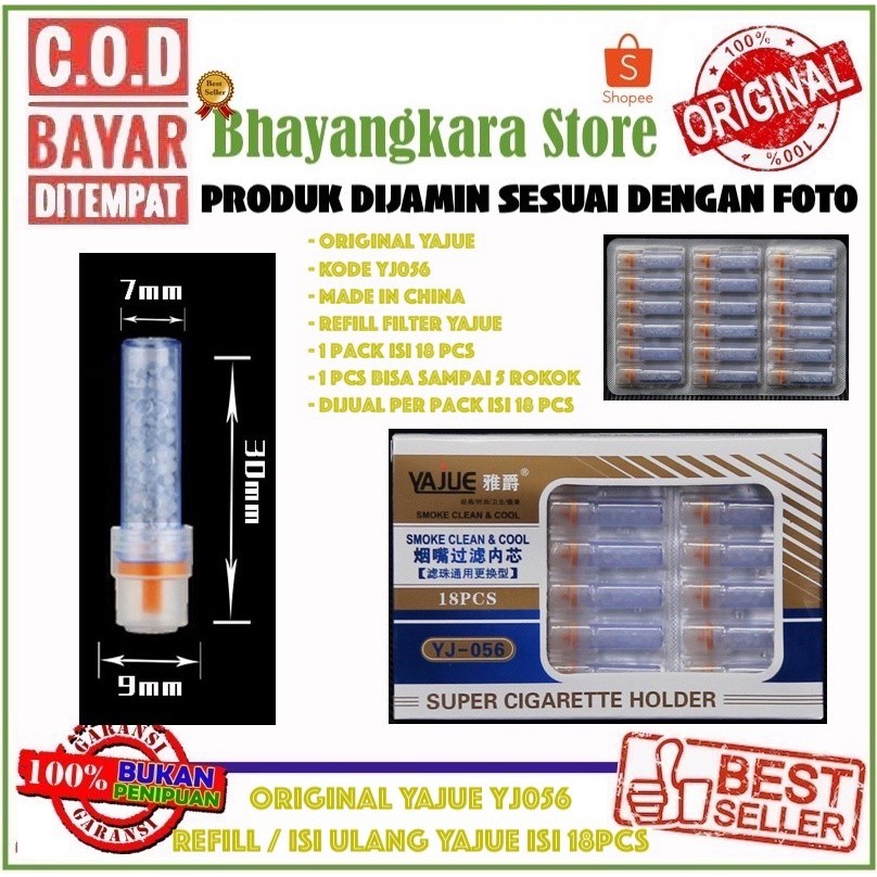 IMPOR YAJUE YJ056 REFILL / ISI ULANG FILTER SARINGAN ASAP YAJUE 1 PACK ISI 18PCS