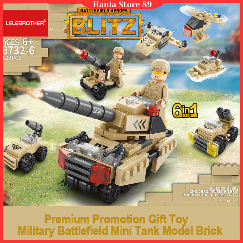 LELE BROTHER Mainan Balok Susun Battlefield Hero 6in1 LEGO 123 Bricks - 8732-6