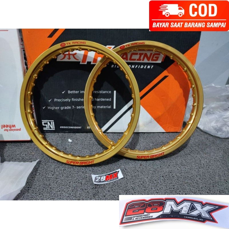 28MX PROMO VELG PELAK PELEK VELEK TK JAPAN BRIGHT ORIGINAL ASLI UKURAN 140 RING 14 HOLE LUBANG JARI 