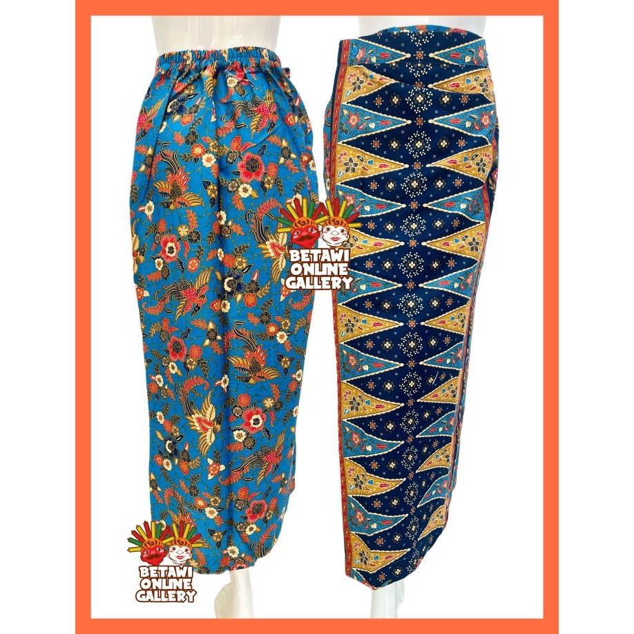 Rok Batik Betawi / Rok Tumpal Batik Betawi / Rok Batik - Ondel Oren