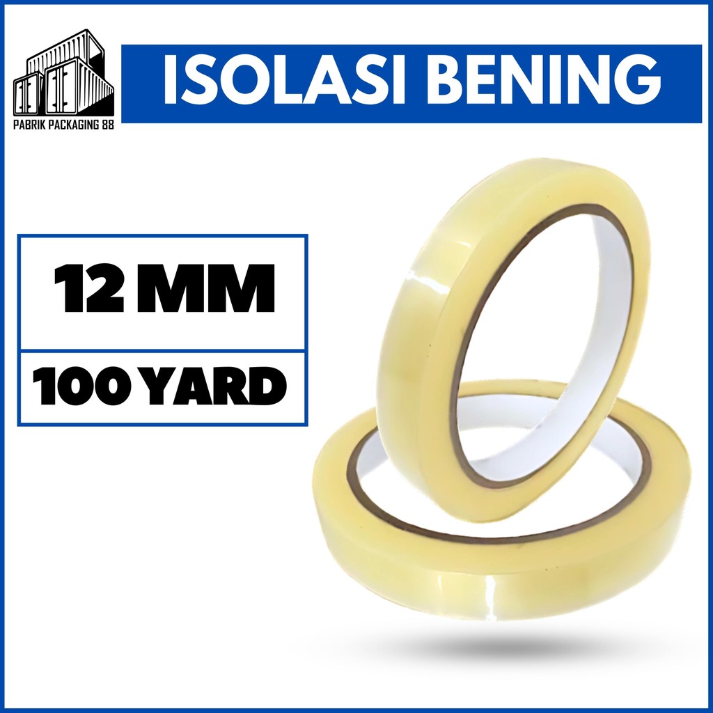 

Lakban Selotip Isolasi Bening ATK Tape 12mm 100 Yard 0,5 1/2 Inch 100Y Lakban Solatip Isolasi Bening 45micron 1/2 Inch 12mm 100Yard MURAH