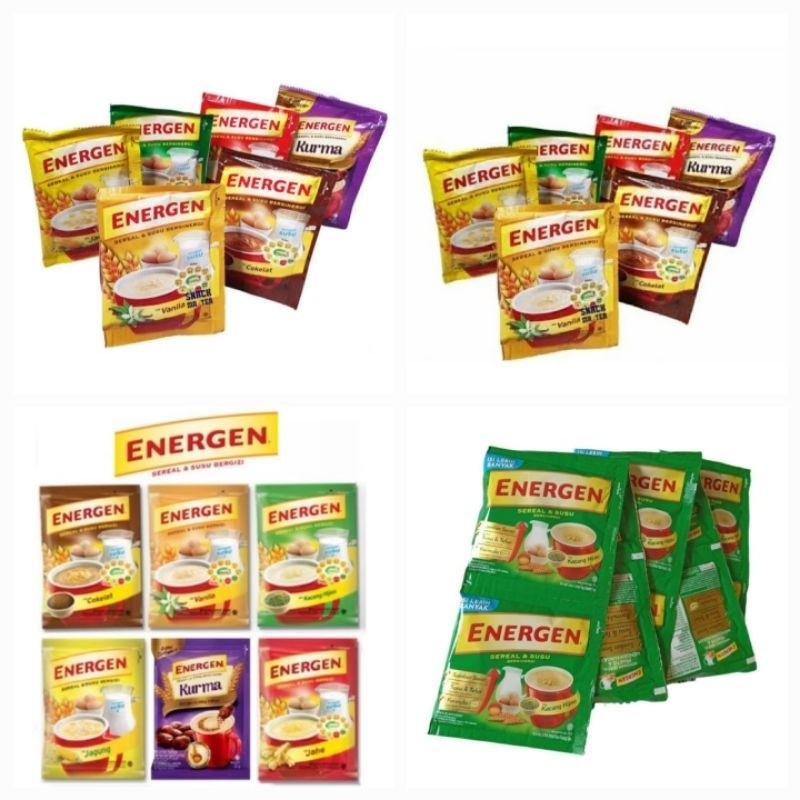 

Energen sereal sachet isi 10 pcs coklat,vanila,kacang hijau