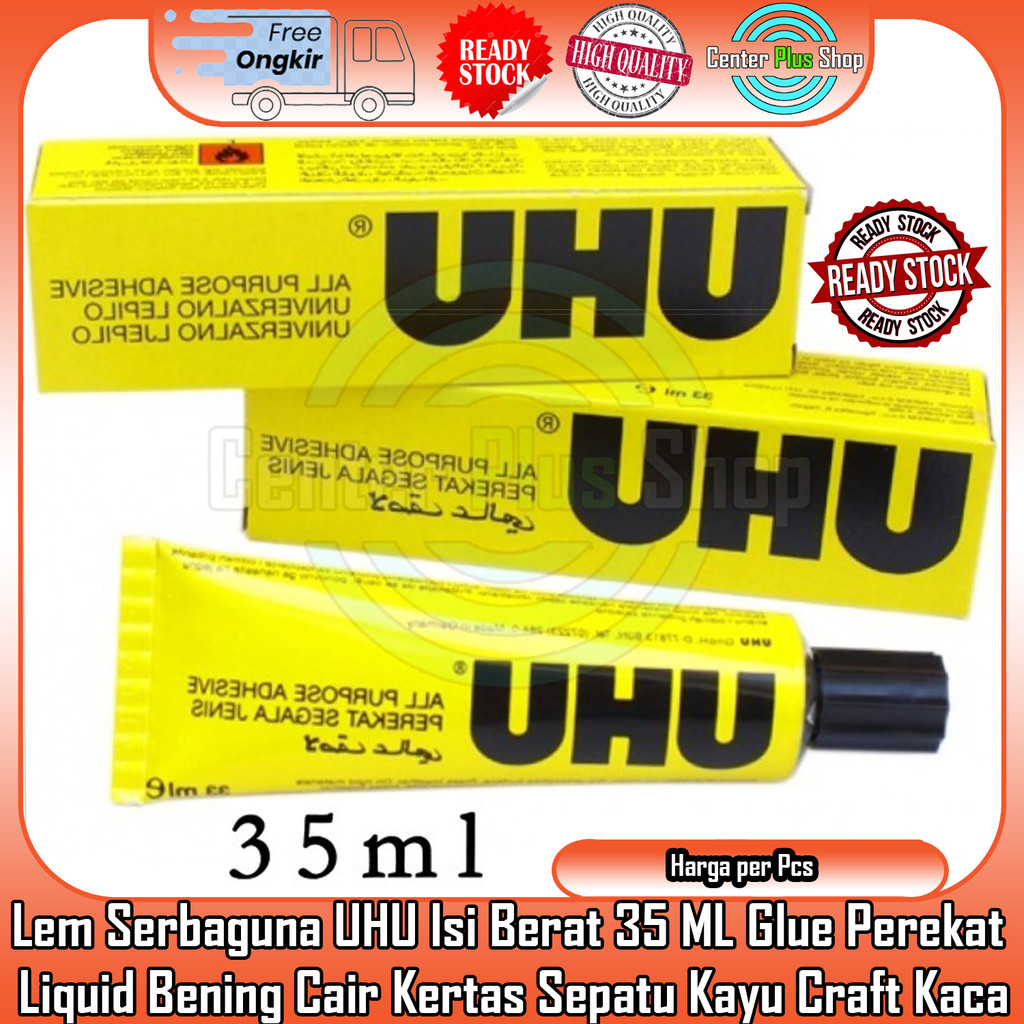 

Lem Serbaguna UHU Isi Berat 35 ML Glue Perekat kristal Crystal Likuid Liquid Bening Cair Kertas Sepatu Kayu Logam Kaca Keramik Kulit Karet Kain Karton Kertas Craft Berkualitas DIK PVC Strerofoam Sterofom HPL