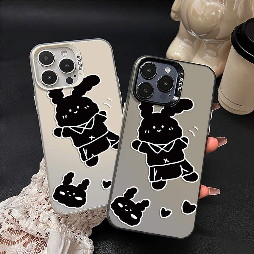 Kepala Kelinci Hitam Premium Matte Hard Case Hp OPPO A60 A16 A58 A18 A54 A15 A57 A15 A92020 A31 A12 