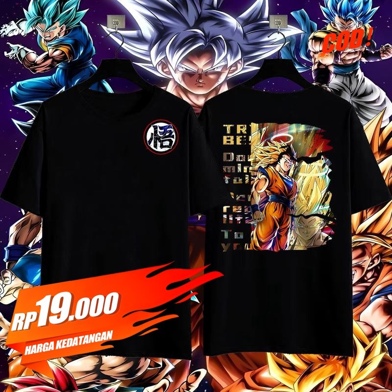kaos animeKaus Bercetak Dragon Ball Pria Wanita Musim Panas Kasual Lengan Pendek Mode Tren Gaya Kore
