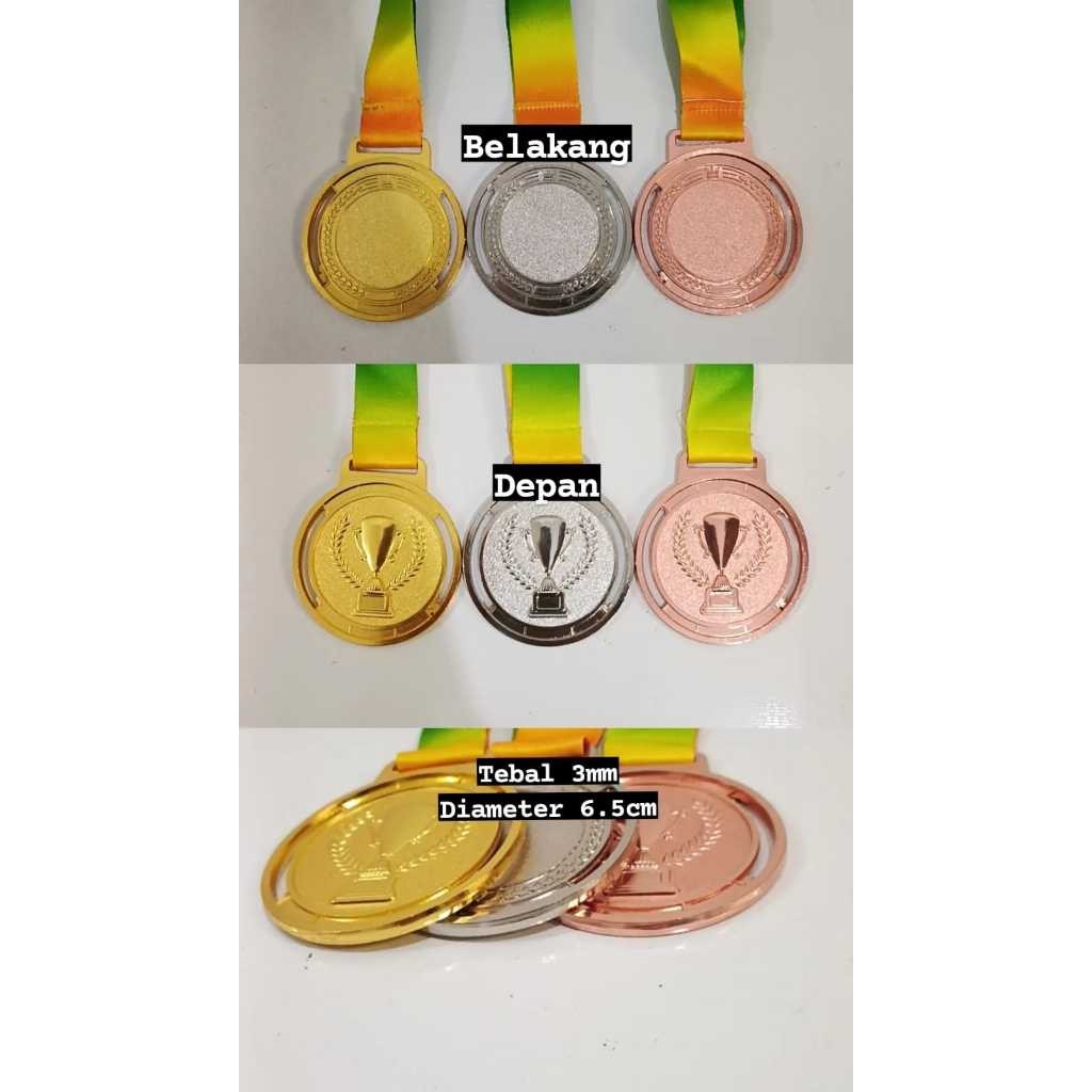 MEDALI LOGAM IMPORT GELAS CHAMPIONS MEDALI BADMINTON BOLA FUTSAL VOLLY tTENIS SATUAN