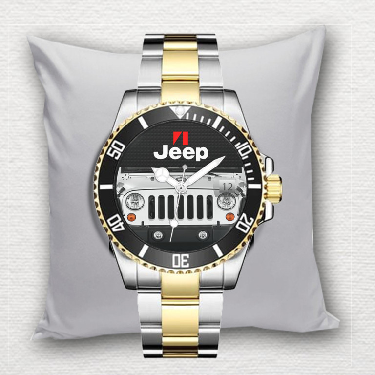 Jam Tangan Pria JEEP JIMNY Tanggal Stainless Steel Perak Silver Gold  Dewasa Custom Terlaris Elegan 