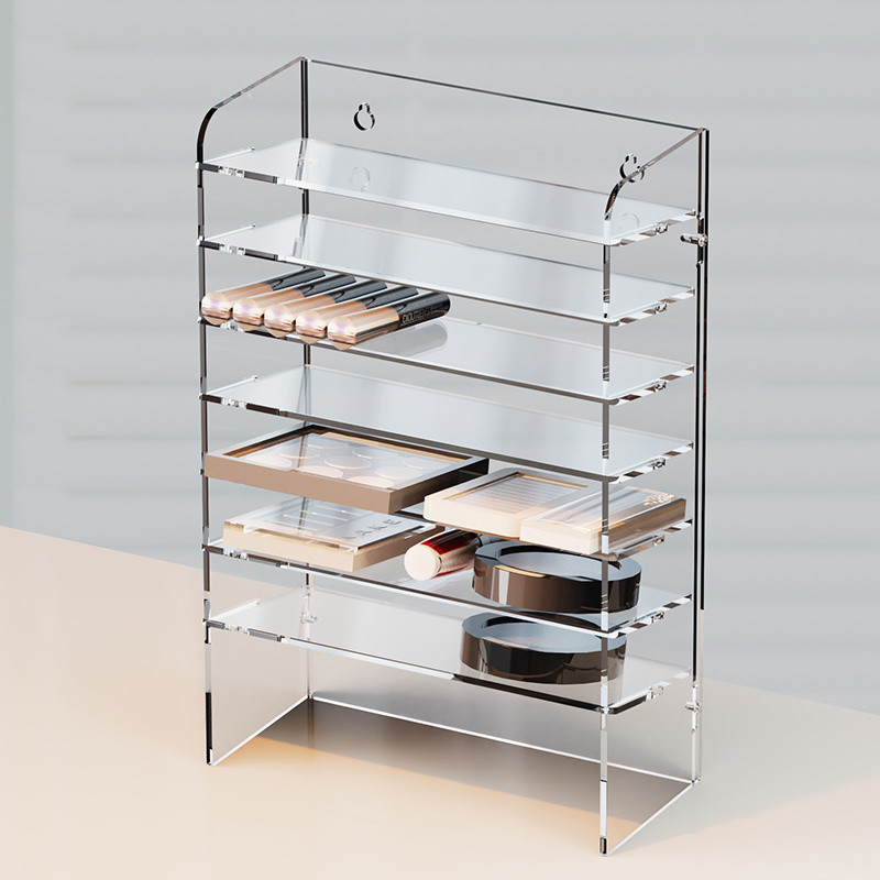 

5/8/11Layer Acrylic Makeup Storage Rack Bathroom Organizer Display Shelf for Lipstick Nail Polish Eyebrow Pencil Eyeshadow Tray