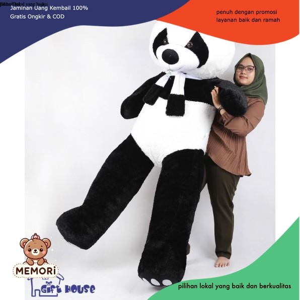 Boneka Panda Jumbo SNI untuk kado ulang tahun anak, pacar, teman perempuan cowok cewek bibmemori