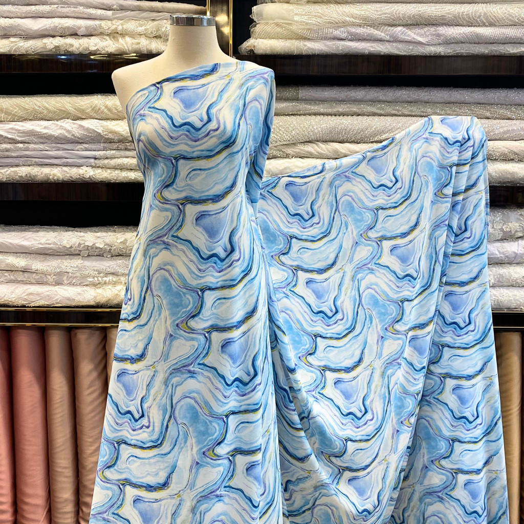 0.5 Meter | chiffon Viscose Premium Marble Bahan Sifon Print kain Chiffon Motif