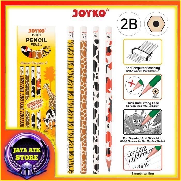

JOYKO Pencil / Pensil P-101 / 2B / Animal Kingdom 2 / Ecer