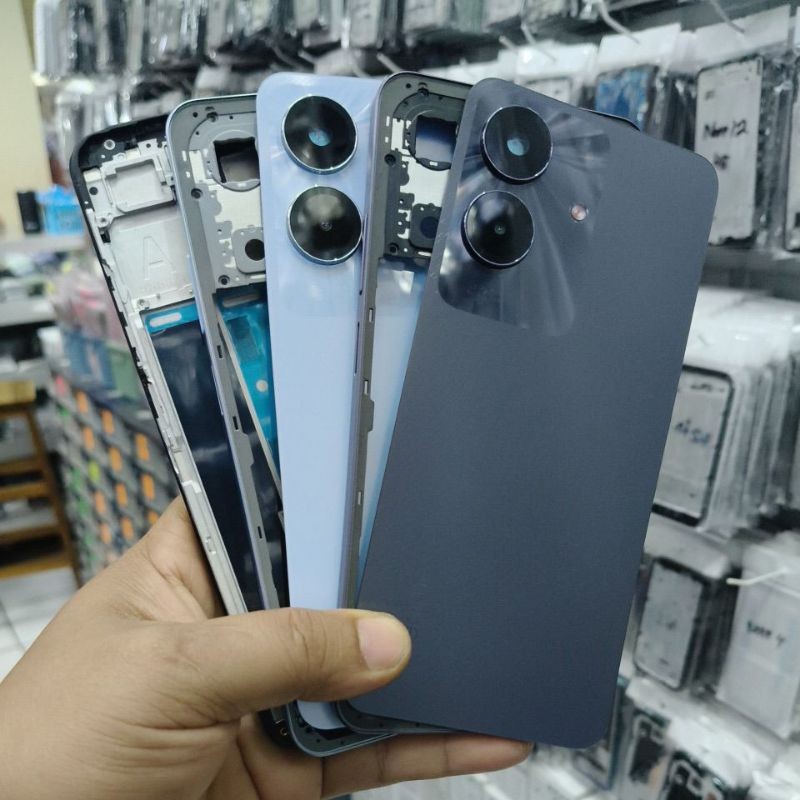 BACKCOVER KESING HOUSING CASING FULL SET REALME NOTE 60 ORI FRAME + BEZEL + BACKDOOR