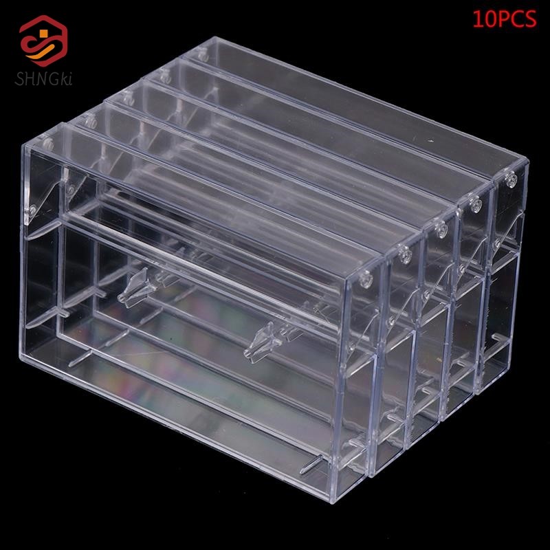 10Pcs Transparent Dustproof Cassette Box Recording Blank Cassette Case Audio Storage Box Home Storag