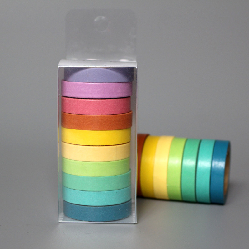

10-color Can write Candy 5M Shredded Washi Sticky Paper Masking Decorative Adhesive Tape Label Craft Decorative DIY Scrapbooking