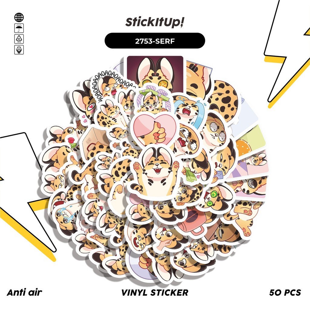 

COD 50 Pcs FUNNY CHARACTER SERFIL THE LEOPARD STICKER PACK Lucu Anti Air Untuk Dekorasi Notebook Sepeda Skateboard Handphone DIY