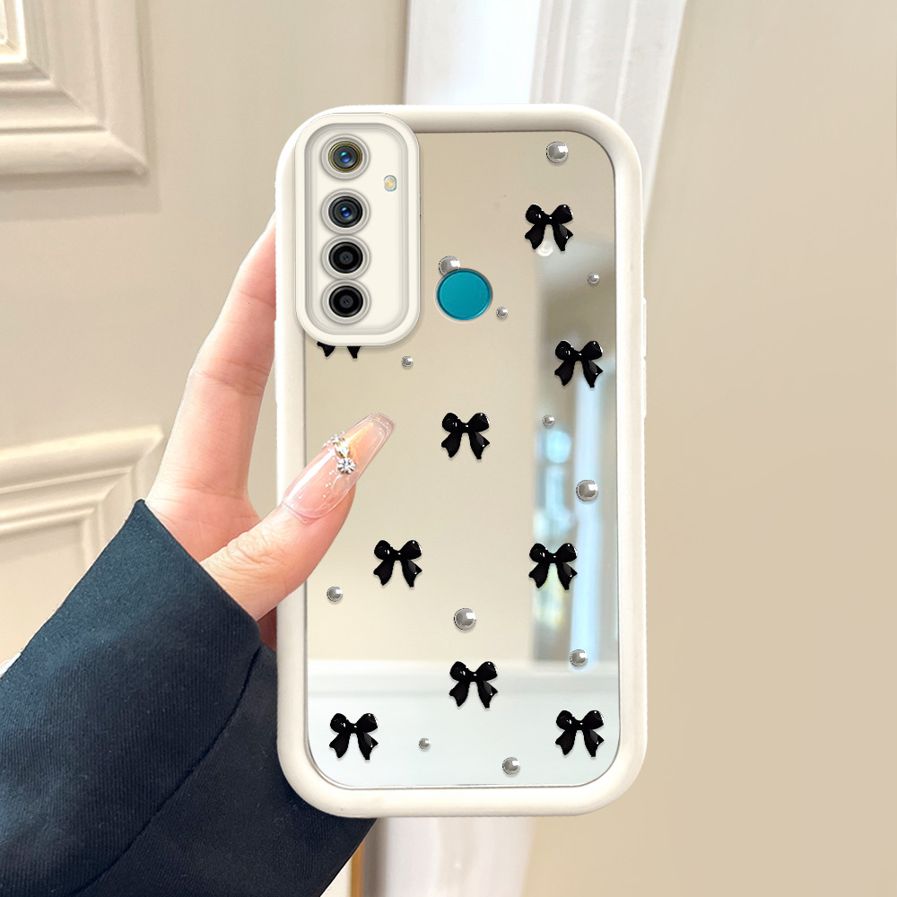 Casing Hp Untuk Realme 5 5i 5S 6i Phone Case Cesing Soft Cover Bow 8084 Mode Mirror Kesing JZ Cream 