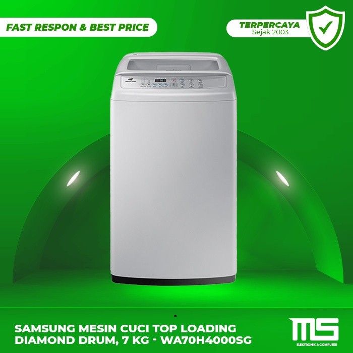 Samsung Mesin Cuci Top Loading Diamond Drum, 7 Kg - WA70H4000SG