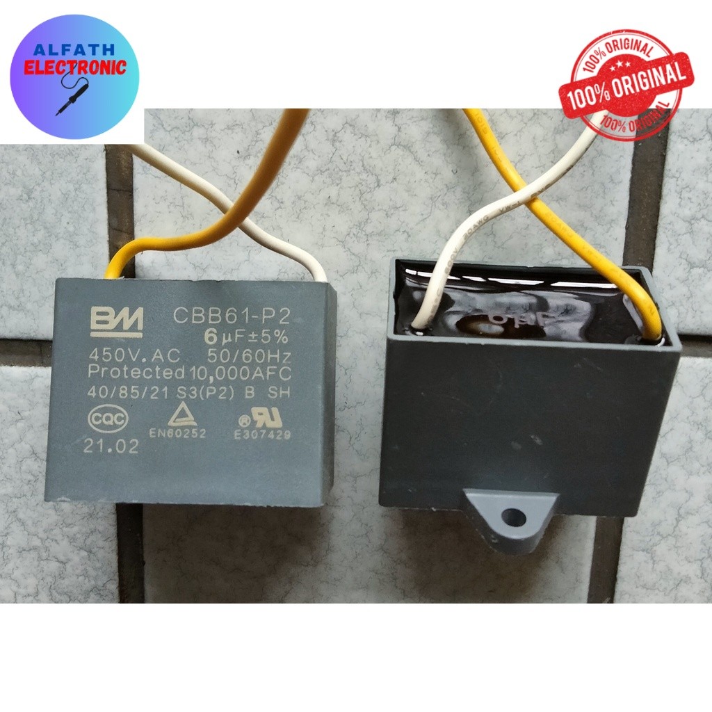 KAPASITOR KIPAS ANGIN / CAPASITOR KOTAK 6UF 6 UF 450V 450 VOLT ORIGINAL KUALITAS BAGUS