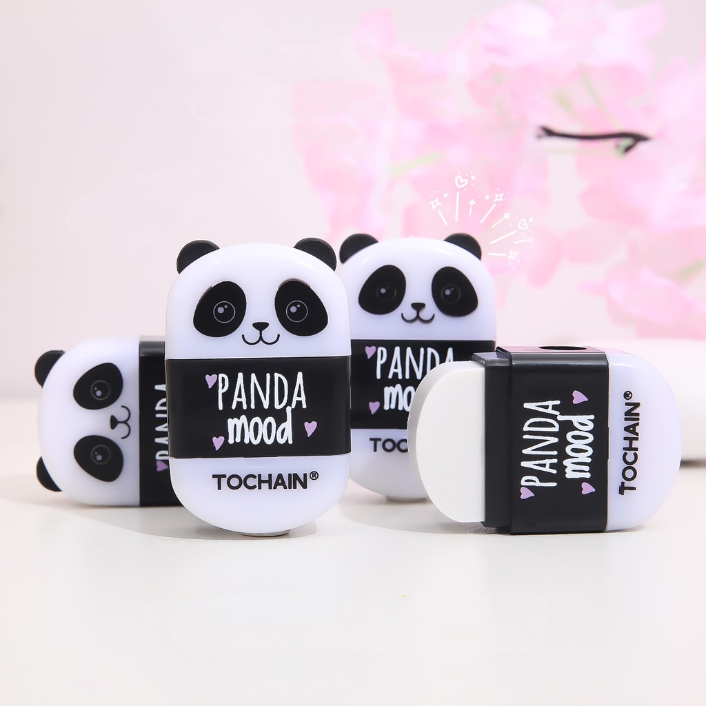 

1pcs Panda Eraser with Pencil Sharpener Rubber Cleaning Tools Office School Student F7419