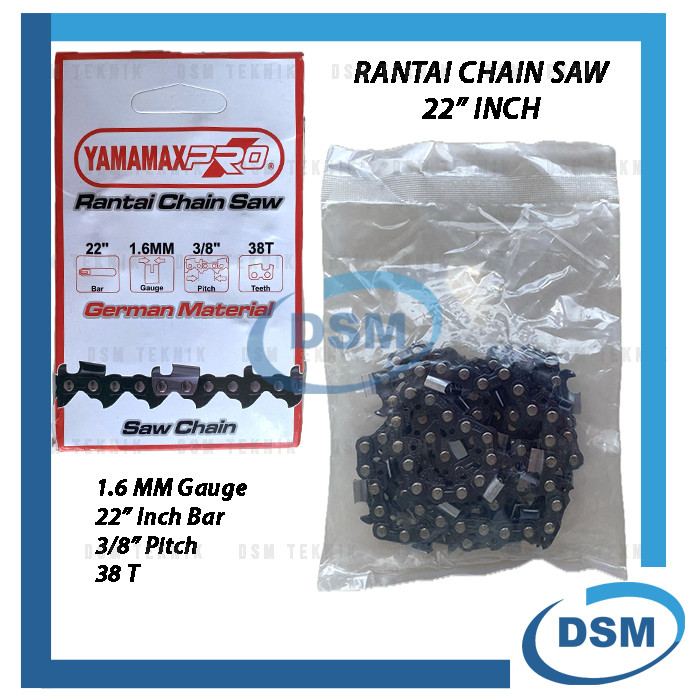 YAMAMAX PRO MATA RANTAI CHAINSAW SENSO SAW CHAIN 22" INCH 38T GERMAN