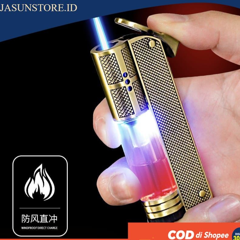 korek api bara las unik plus lampu logam creative korek gas jadul anti angin bisa di isi ulang TIPE-