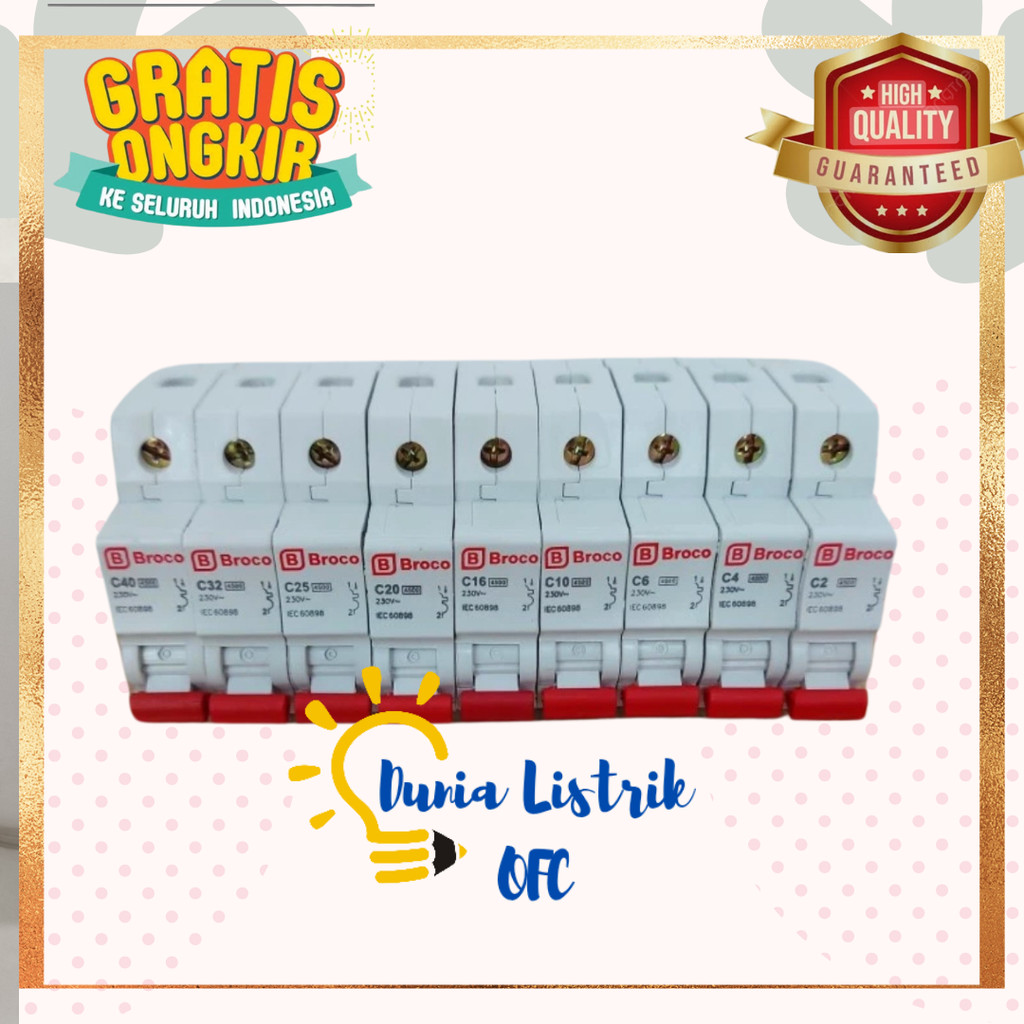 MBC BROCO 40A 1phase Broco Circuit Breaker Sekering Otomastis BRoco MCB 40A SNI MCB Listrik SNI MUra