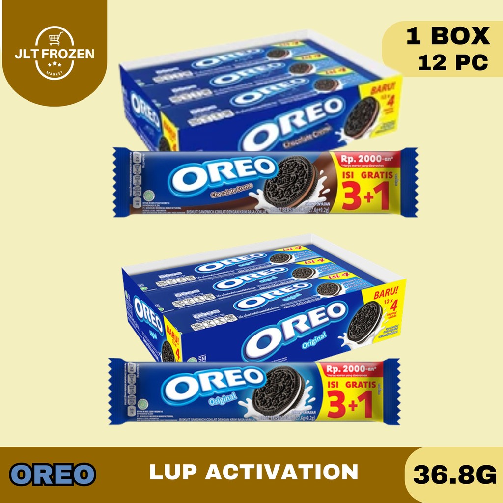 

Oreo Lup Activation Biscuit Sandwich / Biskuit / Kue / Rasa Cream Vanilla / Chocolate 36.8 g BOX/12PCS