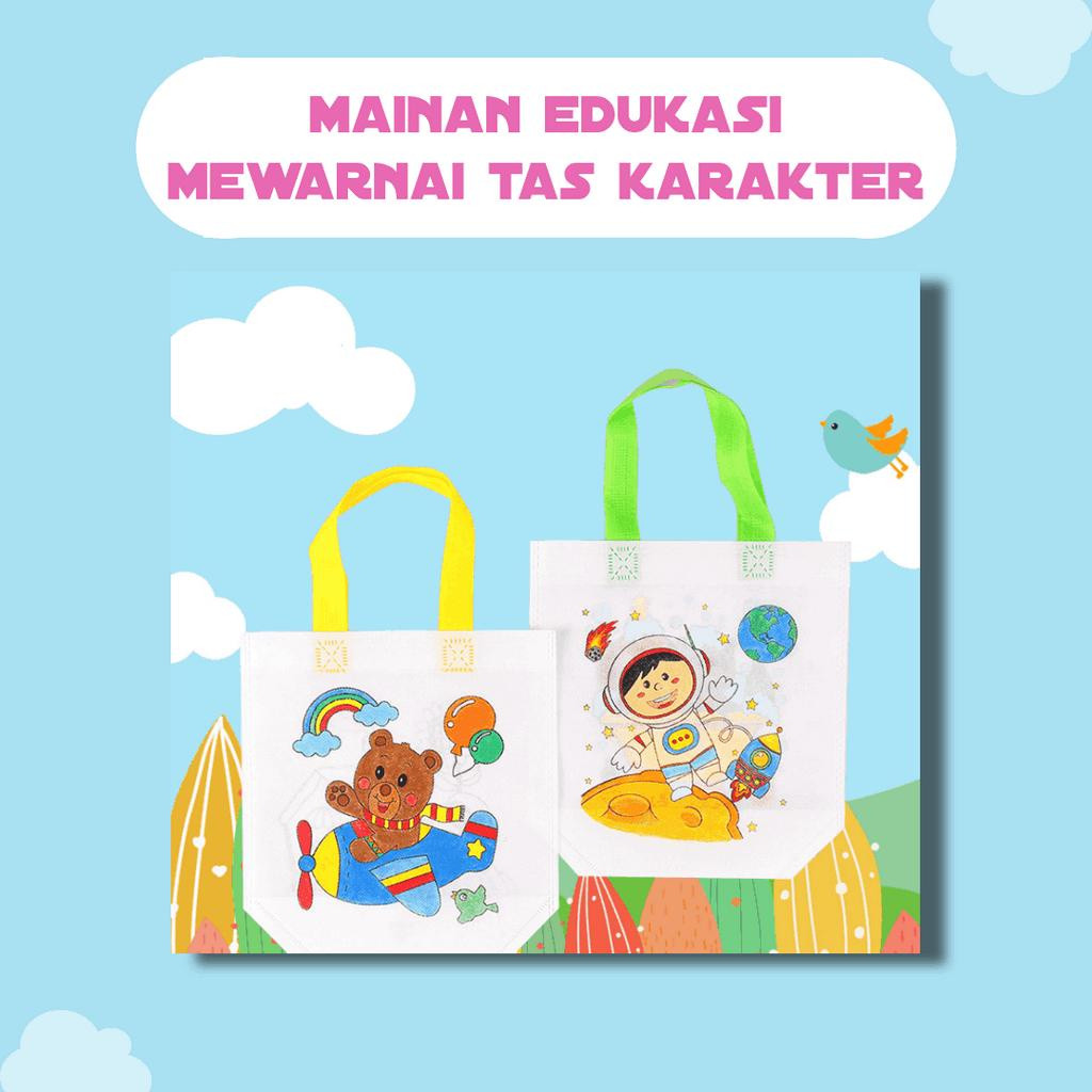 

Coloring Bag Painting Tas Spunbond 2 Sisi Mewarnai Goodie Bag Souvenir Ulang Tahun Anak