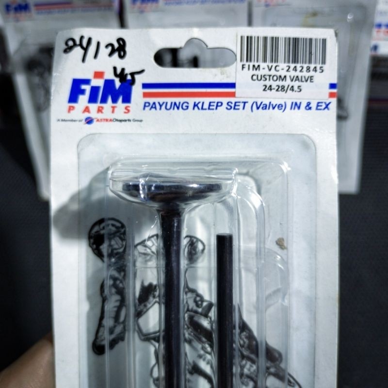 Klep Custom FIM 28/24 Batang 4,5 MM Klep Mentah Payung Klep 24/28 In 28 Ex 24 Batang 4,5 MM FIM