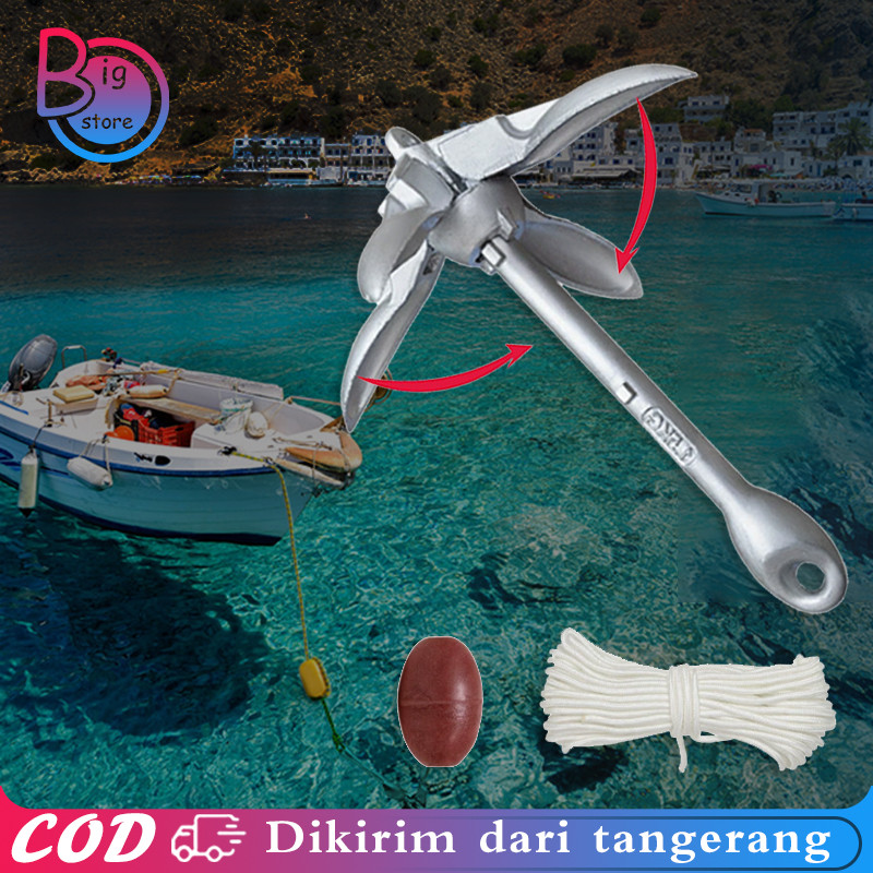 Jangkar Perahu Karet Kayak Anchor 0.7kg/1.5kg Jangkar Kayak Jangkar Kapal Lipat Alat Kapal