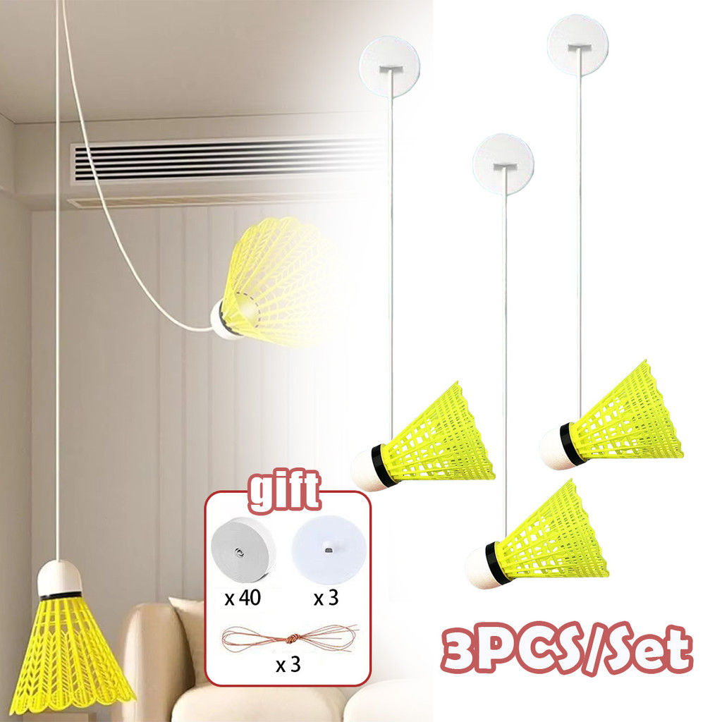 Indoor Badminton Trainer Set Alat Latihan Badminton Sendiri Badminton Rebound Trainer 3Set