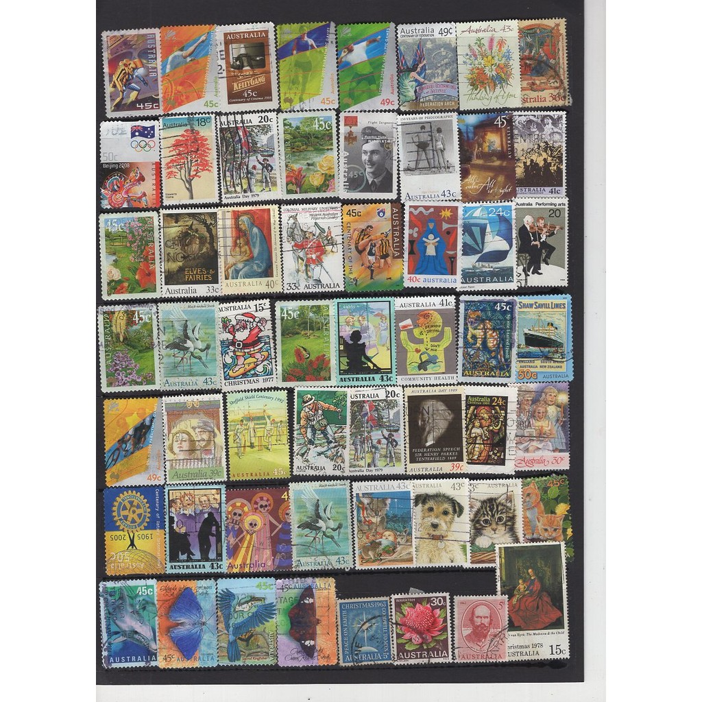 

Australia Stamps 100 Different Real Used Post Materials Collectible Postage Stamps Scrapbook Material Scrapbooking Accessories